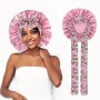 Satin Sleep Cap With Long Ribbon Tail Ethnic Print Bonnet With Bow Tie Beauty Hair Care Night Hat Adjustable Headscarf Cap For Women
