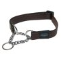 Rogz Utility Large 20mm Fanbelt Obedience Half-check Dog Collar - Chocolate Reflective