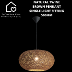 Natura L Twine Brown Pendant Single Light Fitting - 500MM