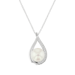 Sterling Silver & Cubic Zirconia Freshwater Pearl Pendant