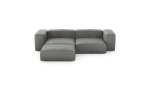 Three Module Chaise Sofa - Leather - Light Grey - 272CM X 220CM