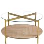 80CM Round Coffee Table - Gold/oak