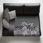 Zebra On Grey Light Weight Fleece Blanket By Fifo