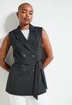 Superbalist Co-ord Sleevless Belted Blazer - Ink Pinkstripe