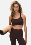 Seamless Medium Support Sports Bra With Drymove - Dark Brown
