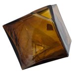 Hatitat Standing Geometric Glass Vase Amber 15CM