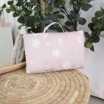 Portable Nappy Changing Station Dusty Pink Daisy With Leaves Minimalistic Set