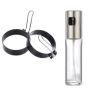 2 Fried Egg Rings With Oil Spray Bottle Set