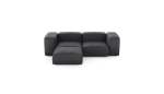 Three Module Chaise Sofa - Leather - Dark Grey - 230CM X 199CM