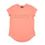 Womens Dolce Bling Logo T-Shirt In Coral Pink - Coral Pink 2XL