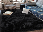 Black Shaggy Fluffy Rug