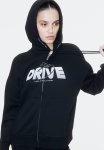 Oversized Motif-detail Zip-through Hoodie - Black & Formula 1