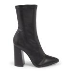 Black Stretch Pu Ankle Boots