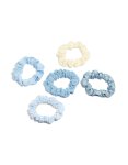 Tweens Daisy Flower & Checkered Fabric Scrunchies 5-PACK