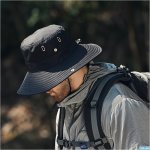 Unisex Summer Outdoor Sun Protection Hat Breathable Fishing Hat Cowboy Style Bucket Cap Travel And Hiking Wide Brim Boonie Hat W