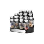 16 Piece Spice Rack Black