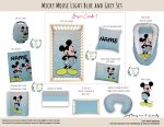 Cot Duvet Bedding Mickey Mouse Light Blue And Grey Set