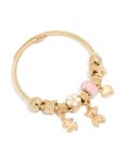 Goldair Gold Bear & Clover Charm Bracelet
