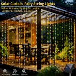 Solar-powered LED Curtain String Lights: 8 Modes Perfect For Parties Weddings And Garden Decorations Color Options Available