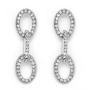 Silver Tone Circular Interlocking Drop Earrings