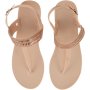 Clicks Nude T-Bar Sandal With Rose Gold