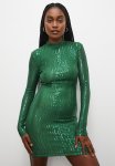 Sequin Bodycon MINI Dress With Back Detail - Bottle Green