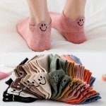 10 Pairs Cute Face Embroidery Socks Casual & Breathable Low Cut Ankle Socks Women's Stockings & Hosiery