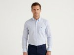 Harmont & Blaire Single Fabric Stripped Shirt In Blue - Blue XL
