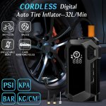 4000A Portable Car Jump Starter With LED Light & Fast Charging - USB Rechargeable Air Compressor & Pump For Up To 10.0L Gas &