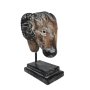 Wooden Decorative Sheep Bust On Stand Sotran Dekorativ
