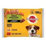 Pedigree Dog Food Chicken & Beef With Veg 4 Pack