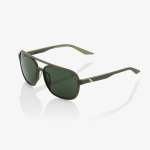 100% Kasia Aviator Round - Soft Tact Army Green Grey Green Lens
