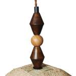 Binga Basket Lamp Shade - 3 Natural Wooden Beads