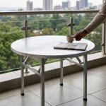 Foldable Stainless Steel Table - 140 140 Cm