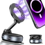 Snanlen Upgraded 360 Vacuum Magnetic Phone Holder Magnetic Car Phone Mount Hands-free Suction Cup Phone Holder For Car gym mirro