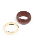 Goldair Gold & Brown Wood Chunky Bangles 2-PACK