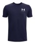 Boys' Ua Sportstyle Left Chest Short Sleeve - Midnight Navy / Ymd