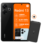 XiaoMi Redmi 13 128GB Dual Sim - Midnight Black + Redmi 10000MAH Power Bank