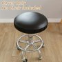 1PC Pu Waterproof Elastic Dust-proof Round Stool Cover Suitable For Bar Hotel Kitchen Chair Cover Decorative Protective Cover