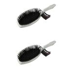 Babyliss Plastic Silver Bristle Massage Hair Brush For Ladies Girls 2 Pack