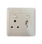 Pays Double Wall Plug Socket 1X3PIN 1XEURO 4X4 16A 250V - White