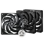 Arctic P12 Slim Pwm Pst 120MM Low-profile 3 Pack Case Fans