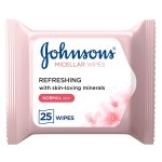 Johnsons Johnson's Cleansing Face Micellar Wipes Refreshing Normal Skin Pack Of 25 Wipes
