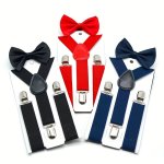 Boys Suspenders + Bowtie Set Ideal Choice For Gifts