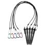 Stationery Elastic Lanyards With Silicone Rings Carabiners And Pens - 5 Piece
