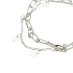 Silver Double Link Charm Bracelet - Silver