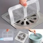 30PCS Disposable Shower Drain Hair Catcher Mesh Stickers - Easy Install Keeps Pipes Clog-free