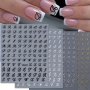 Metallic Alphabet Nail Art Stickers Pet Plastic English Letters Decals With Glitter Effect 3D Self-adhesive Nail Decor Elegant Lettering Embellishments For Diy Manicure