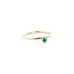 Three Claw MINI Emerald Ring In Yellow Gold - T