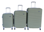 Green Abs 3-PIECE Luggage Set With Spinner Wheels And Tsa Locks